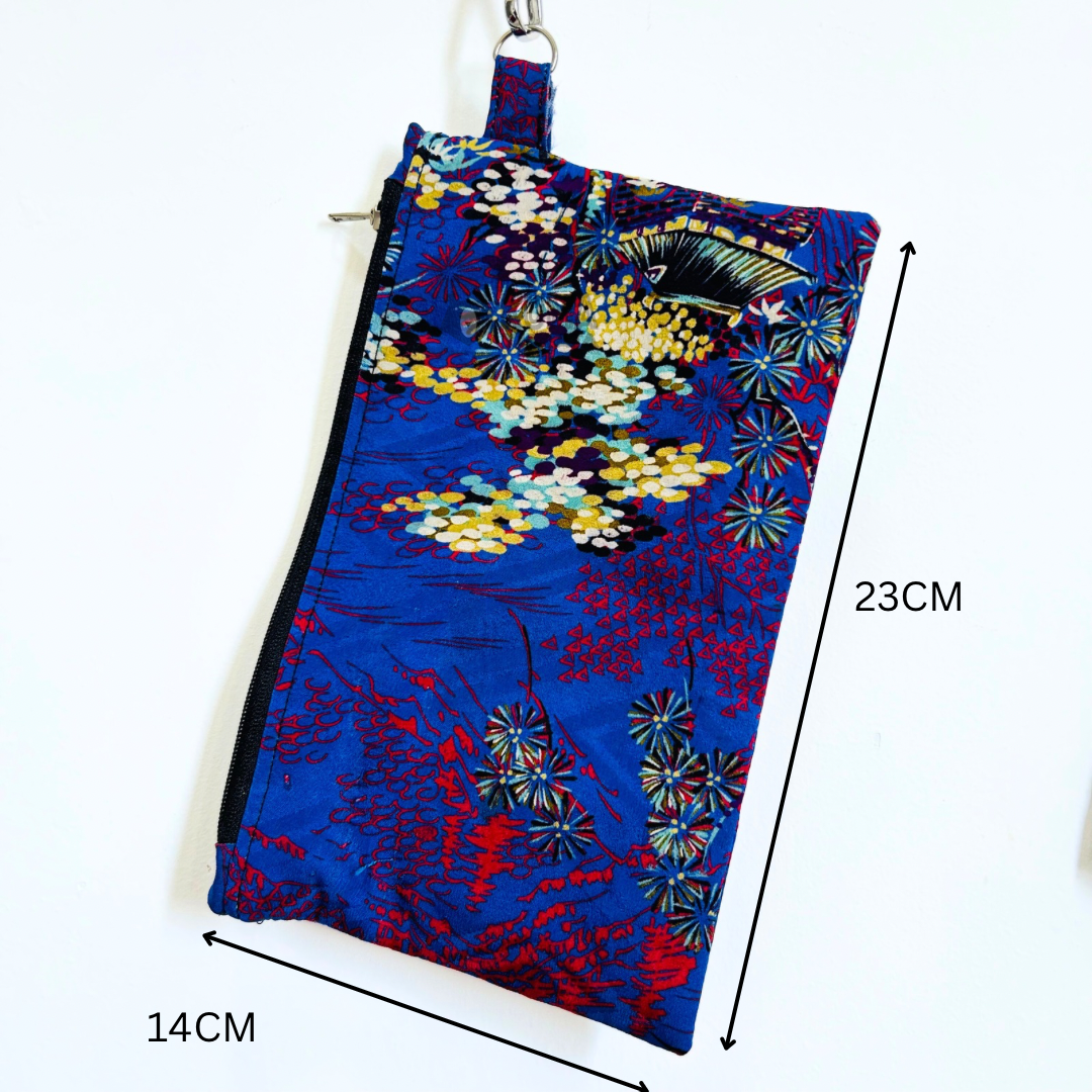 Wristlet - Vintage Kimono Pouch (Upcycle) #2