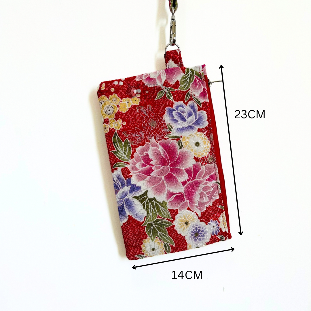 Wristlet - Vintage Kimono Pouch (Upcycle) #2