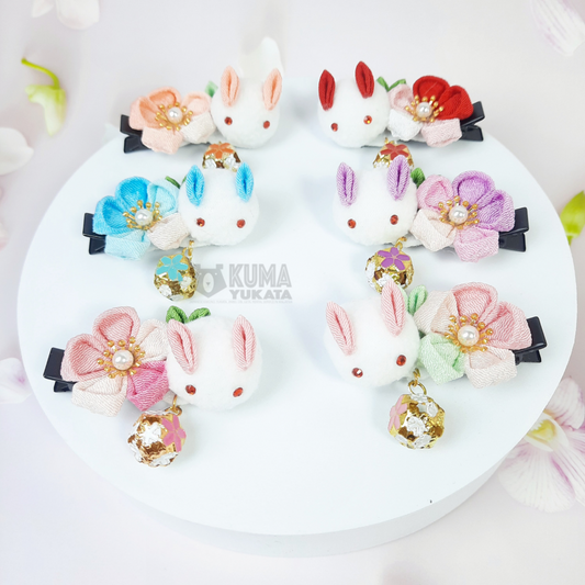 Hair clips - Usagi (Handmade)